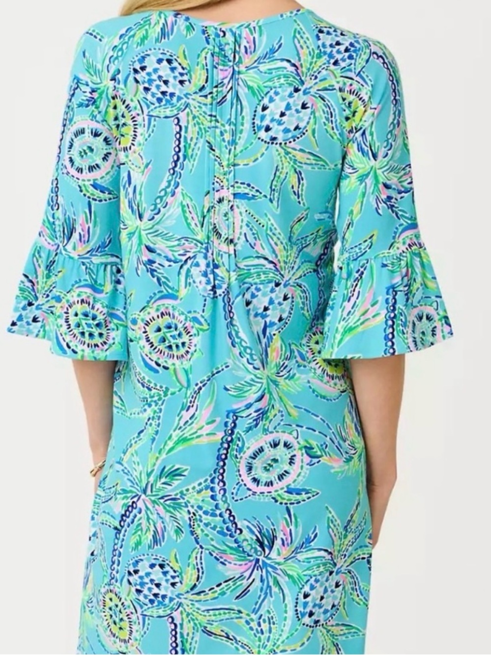 NWT Lilly Pulitzer KRYSTA TUNIC DRESS “Bermuda Blue Turtle” MSRP $178 NWT sz LG